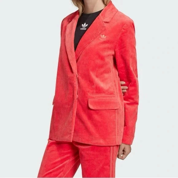 BNWT Adidas Women's Chord / Ribbed Coral Blazer - Picture 1 of 7